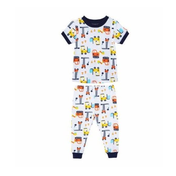 Little Boys Construction Vehicle Pajama 5 piece set Baby Boy PJS - Picture 5 of 7